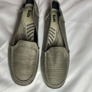 Keds, women’s canvas flats, grey, size 9